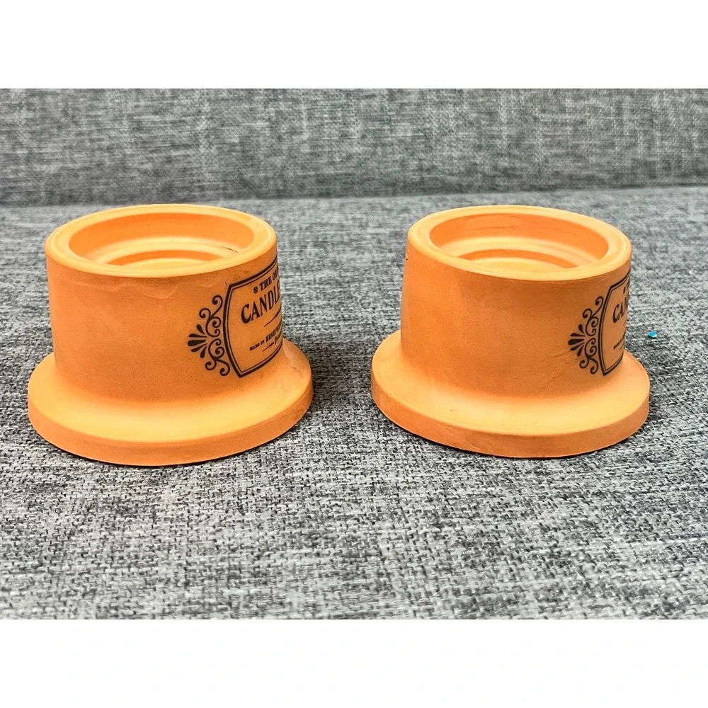 Henry Watson Pottery Terracotta Candle Lamp Bases Set of 2 England Rustic Decor